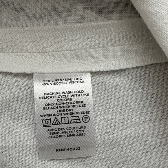 LOFT White Linen Button-Front Tank Top - Picture 7 of 7